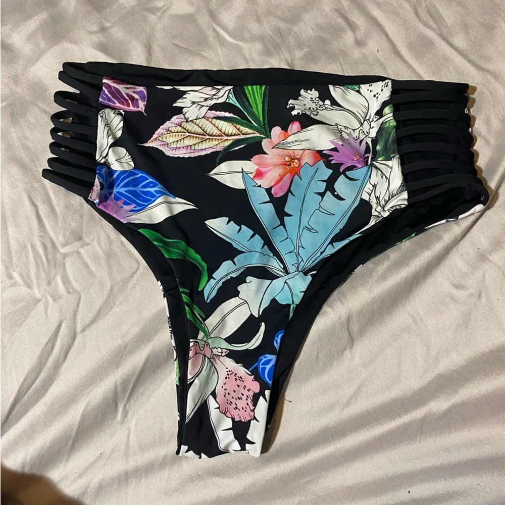Reversible floral, high, waisted, slit sides, cheeky, sexy acacia